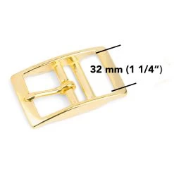Brass Center Bar Belt Buckle 32 Mm -Belt Shop Brass Center Bar Belt Buckle 32 mm 2