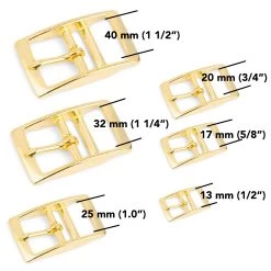 Brass Center Bar Belt Buckle All Sizes