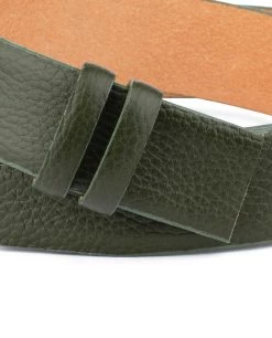 British Racing Green Leather Belt Strap 35 Mm -Belt Shop British Racing Green Leather Belt Strap 35 mm 3