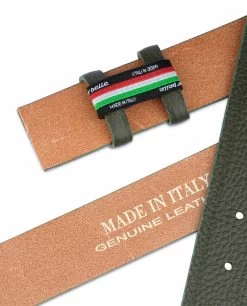British Racing Green Leather Belt Strap 35 Mm -Belt Shop British Racing Green Leather Belt Strap 35 mm 5