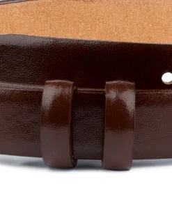 Brown Mens Belt For Buckles | Cognac Leather 1 Inch -Belt Shop Brown Mens Belt for Buckles Cognac leather 1 inch Loops