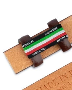 Brown Mens Belt For Buckles | Cognac Leather 1 Inch -Belt Shop Brown Mens Belt for Buckles Cognac leather 1 inch Made in Italy