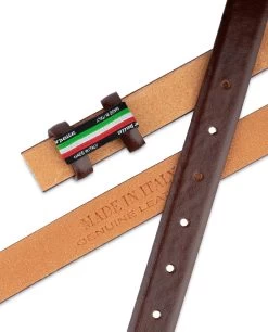 Brown Mens Belt For Buckles | Cognac Leather 1 Inch -Belt Shop Brown Mens Belt for Buckles Cognac leather 1 inch Thin