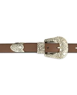 Brown Western Belt For Women With Gold Buckle
