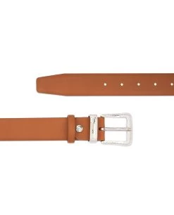 Brown Western Belt With Silver Buckle