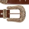 Brown Patent Leather Belt With Copper Rhinestone Buckle -Belt Shop Brown patent leather belt with copper rhinestone buckle copy