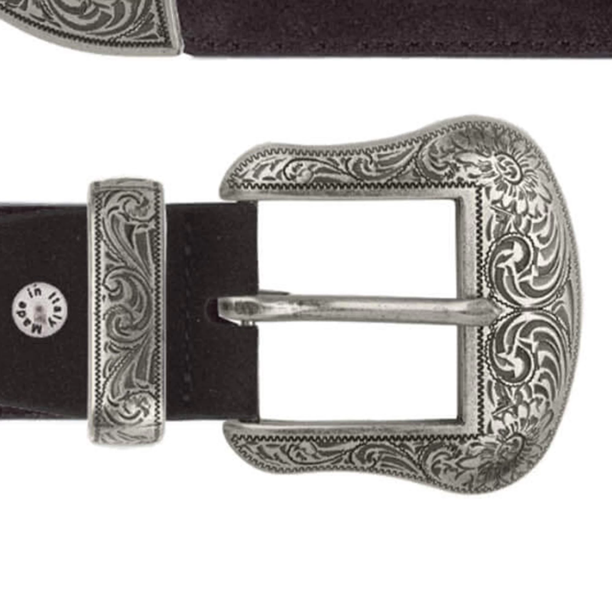 Brown Western Belt With Metal Silver Buckle 3 Brown Western Belt With Metal Silver Buckle