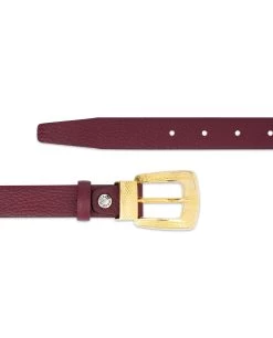 Burgundy Belt For Women | Gold Buckle -Belt Shop Burgundy Belt for Women Gold Buckle 2