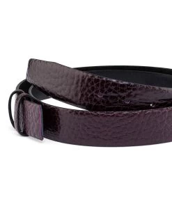 Burgundy Cowhide Belt Strap 35 Mm