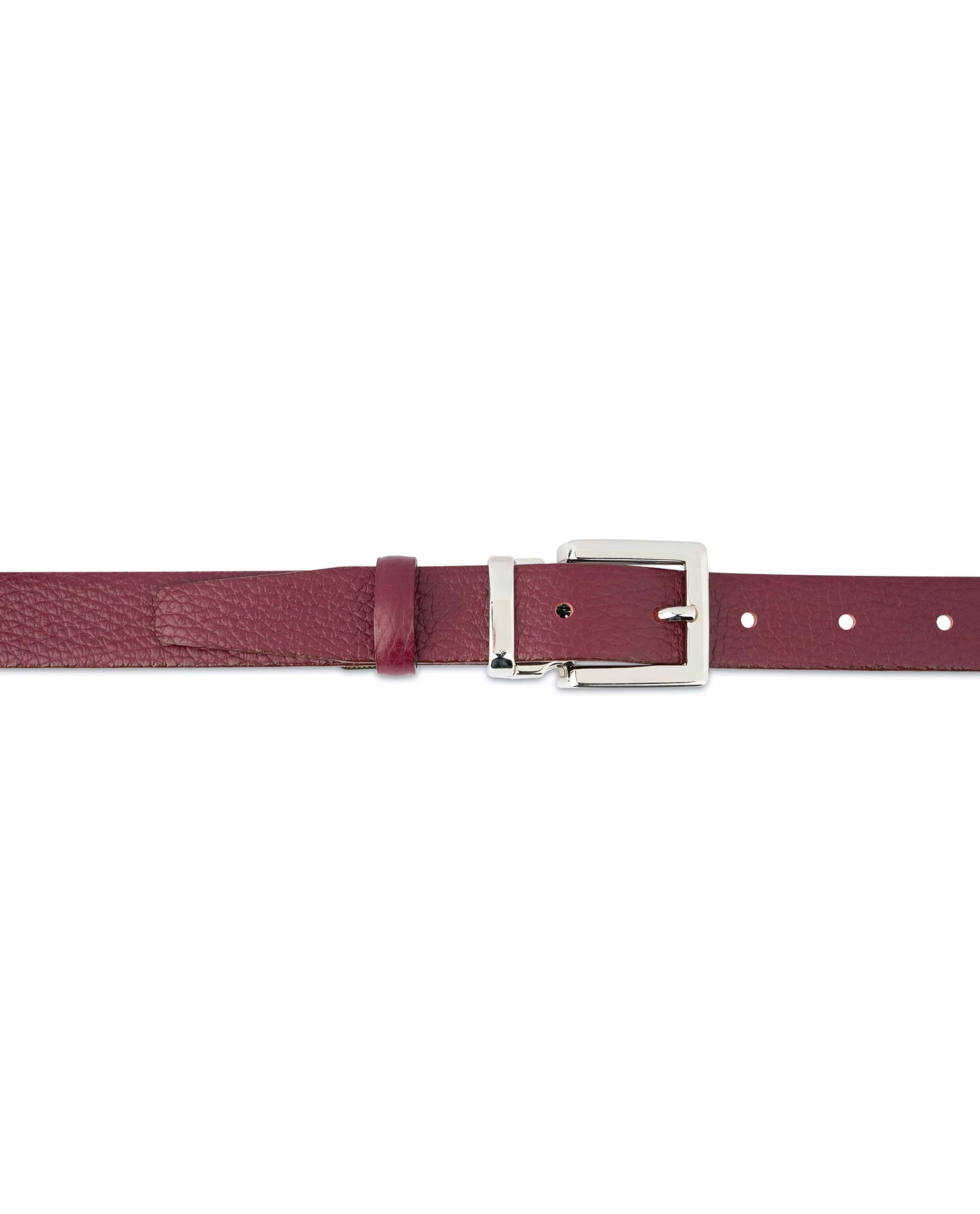 Burgundy Dress Belt | Womens Square Buckle 5 Burgundy Dress Belt | Womens Square Buckle - Image 3