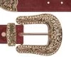 Burgundy Suede Western Belt With Copper Rhinestone Buckle 1 Burgundy Suede Western Belt With Copper Rhinestone Buckle -Belt Shop Burgundy suede western belt with copper rhinestone buckle copy