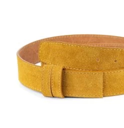 Mustard Color Jeans Belt For Women – Real Suede Leather -Belt Shop CAME40SUST 1 1