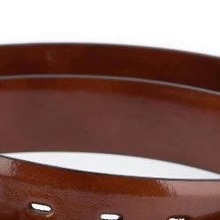 Western Belt For Men – Brown Patent Leather 15 Western Belt For Men – Brown Patent Leather -Belt Shop COBR35LETH 1 4