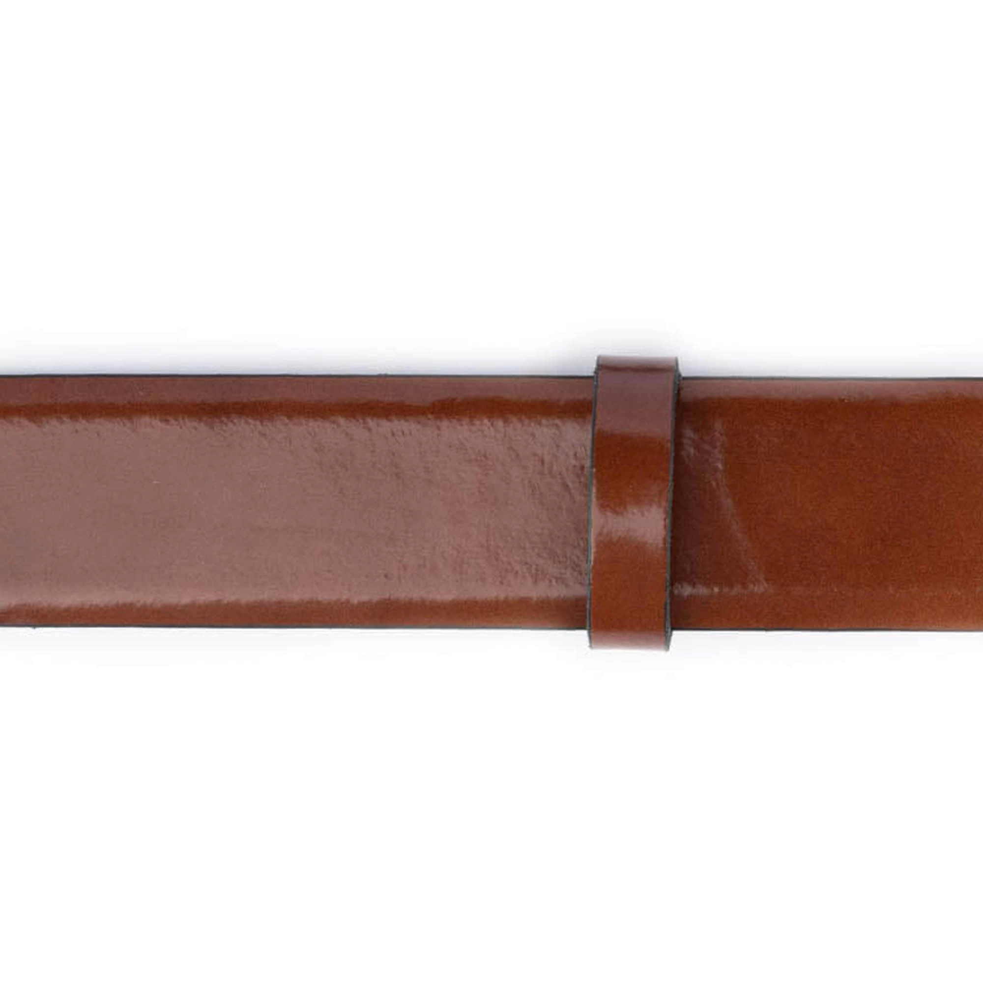 Western Belt For Men – Brown Patent Leather 6 Western Belt For Men – Brown Patent Leather - Image 4