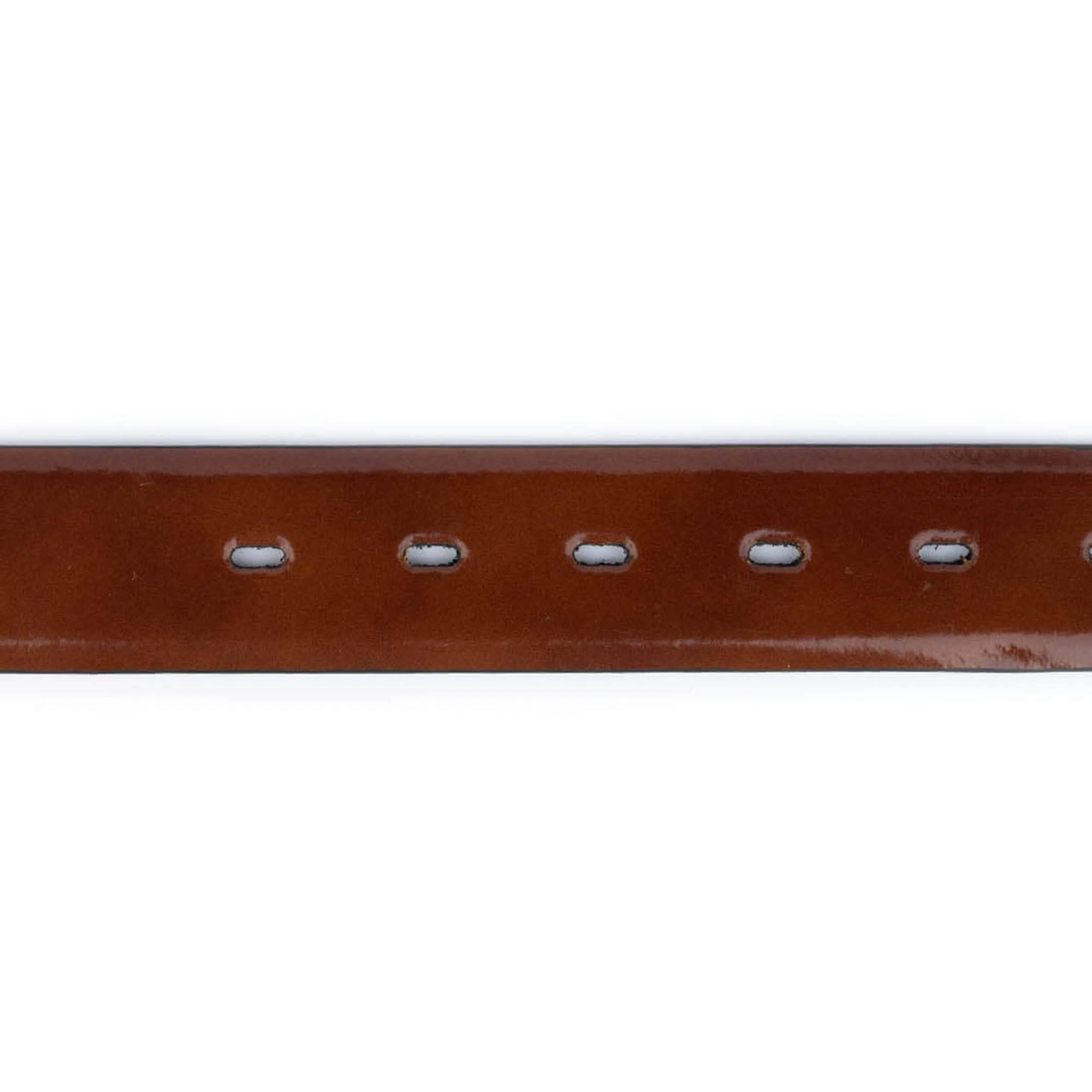 Western Belt For Men – Brown Patent Leather 7 Western Belt For Men – Brown Patent Leather - Image 5