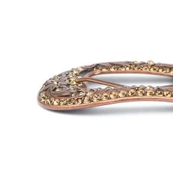 White Western Belt With Copper Crystal Buckle -Belt Shop COPP34CWSET 2 5