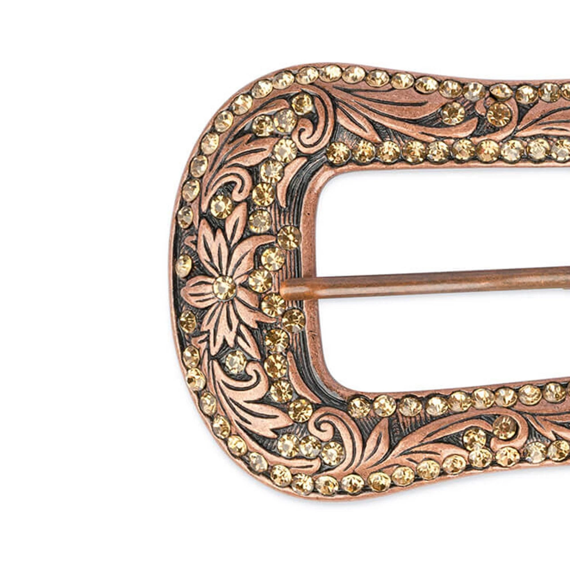 Handmade Western Belt With Rhinestone Copper Buckle 10 Handmade Western Belt With Rhinestone Copper Buckle - Image 8