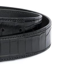 Crocodile Embossed Leather Cowboy Belt