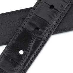 Ladies Croco Embossed Belt With Gold Feather Buckle -Belt Shop CRST30STIT 3 3