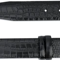 Black Croco Western Belt With Copper Rhinestone Buckle -Belt Shop CRST35NOST 2 1