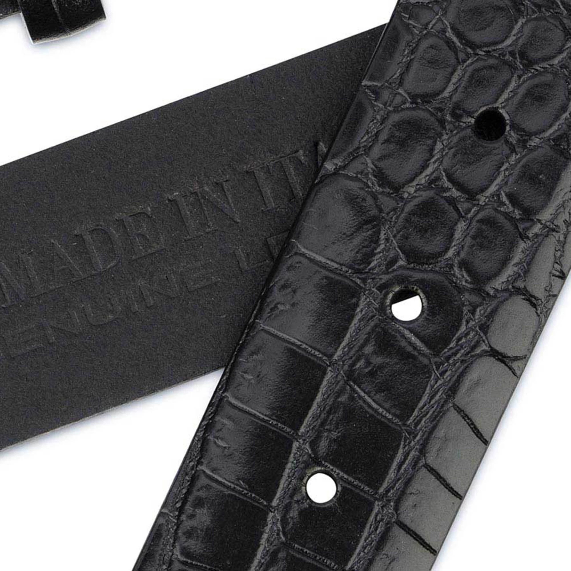 Cowboy Western Belts – Black Croco Leather 6 Cowboy Western Belts – Black Croco Leather - Image 4