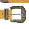 Camel Suede Cowboy Western Belt With Antique Gold Buckle -Belt Shop Camel suede cowboy western belt with antique gold buckle copy