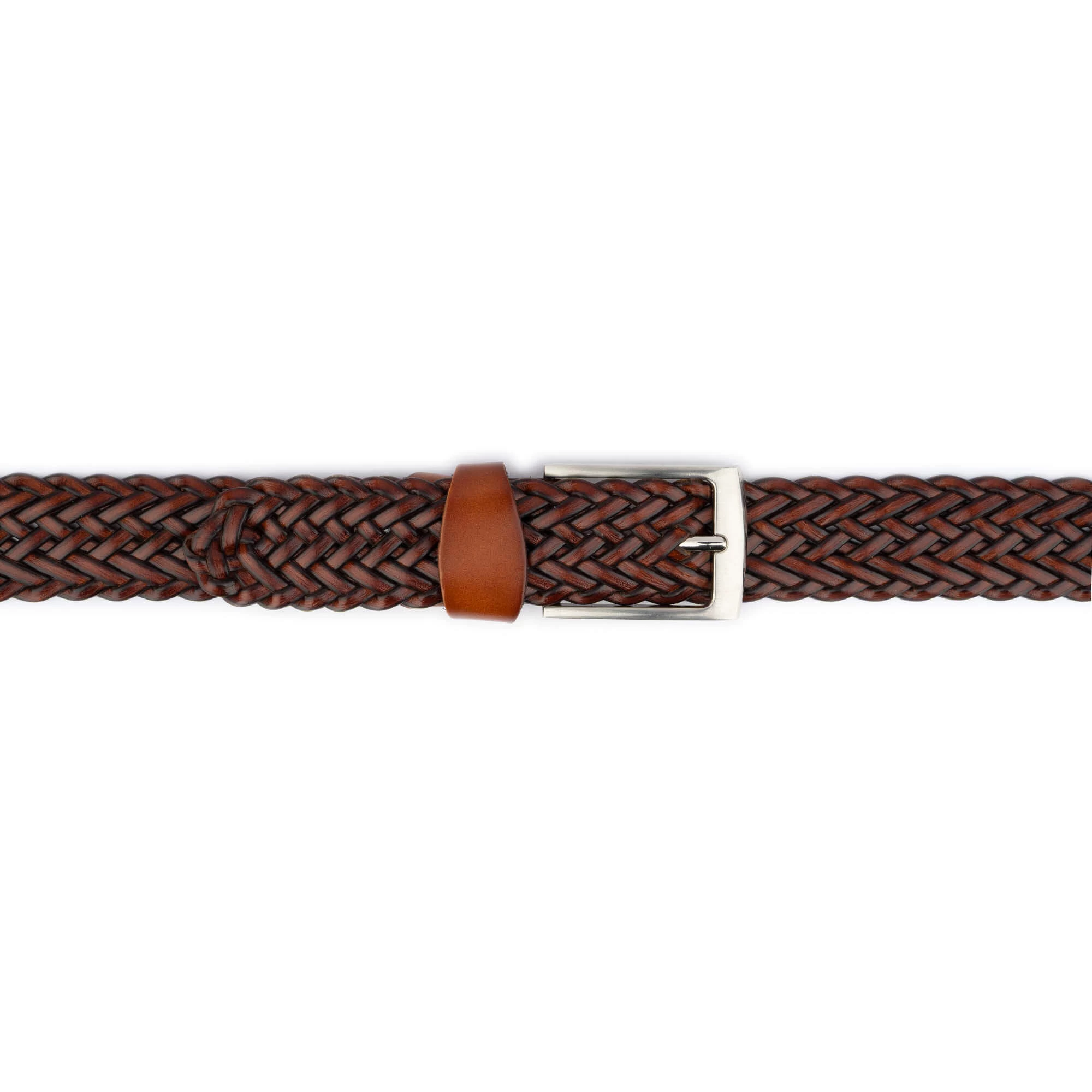 Cognac Brown Braided Belt For Men 4 Cognac Brown Braided Belt For Men - Image 2
