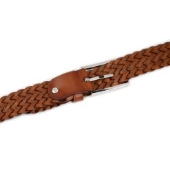 Cognac Brown Braided Belt For Men 8 Cognac Brown Braided Belt For Men -Belt Shop Cognac Brown Braided Belt For Men 4
