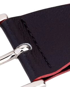 Cow Belt Buckle Red Edges