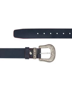 Cowboy Western Belt | Dark Blue Leather