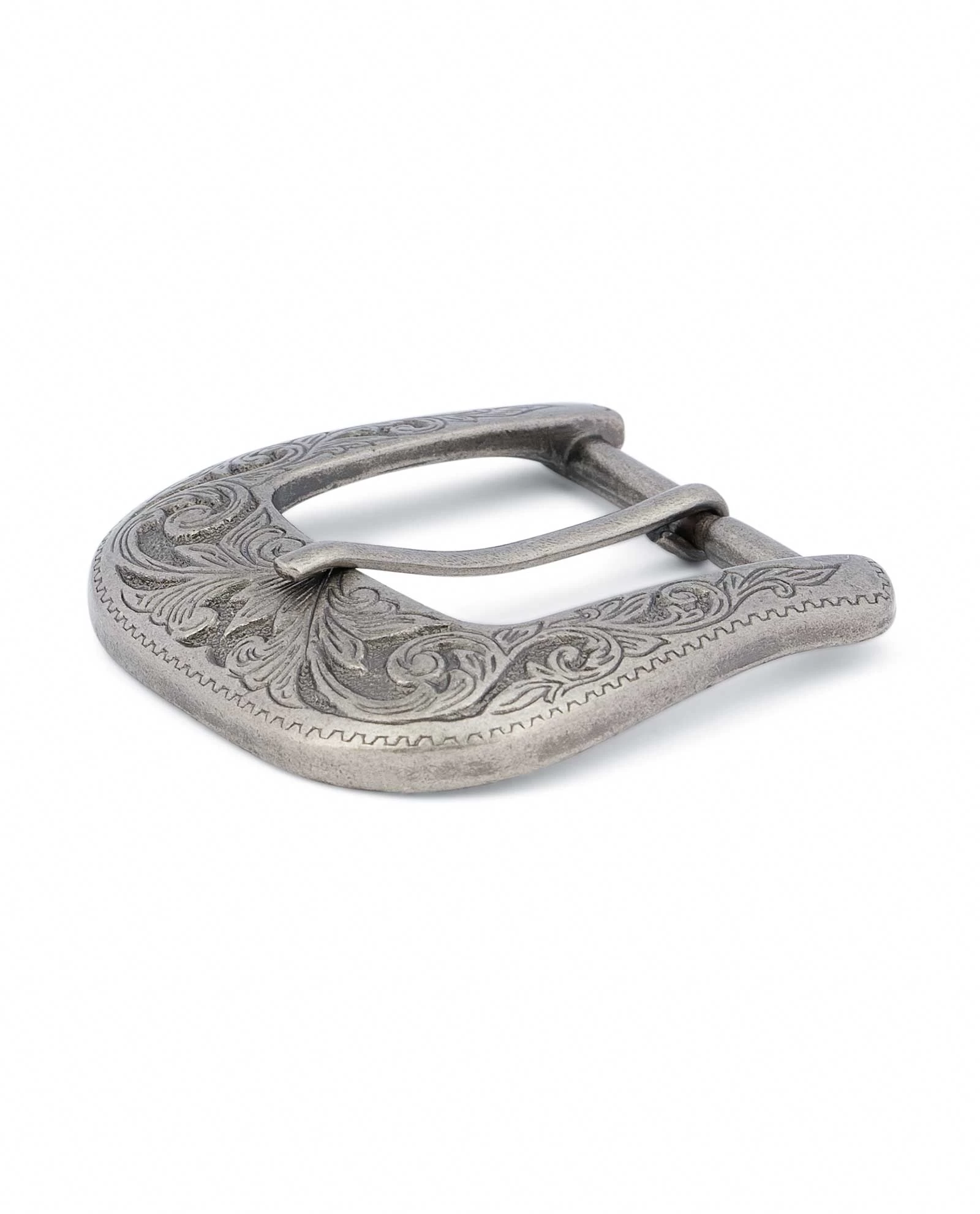 Taupe Suede Leather Cowboy Belts With Silver Buckle 8 Taupe Suede Leather Cowboy Belts With Silver Buckle - Image 6