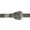 Cowgirl Belt With Buckle | Olive Green Leather
