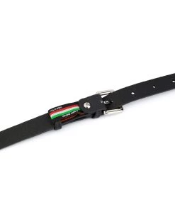 Boys Belts | Croco Embossed Leather -Belt Shop Croco Thin Black Belt Womens 2.0 Cm 4 1