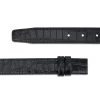 Crocodile Belt Strap No Buckle | Black 1 1/8 Inch -Belt Shop Crocodile Belt Strap No buckle Black Replacement 2