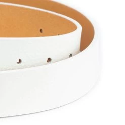 White Cowboy Leather Belts With Silver Buckle -Belt Shop DOST35WHIT 1 5