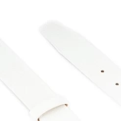White Womens Leather Belt With Gold Buckle -Belt Shop DOST35WHIT 3 2