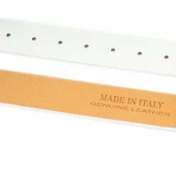 White Womens Leather Belt With Gold Buckle -Belt Shop DOST35WHIT 4 2