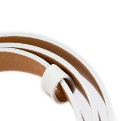 White Western Belt With Copper Crystal Buckle -Belt Shop DOST35WHIT 5