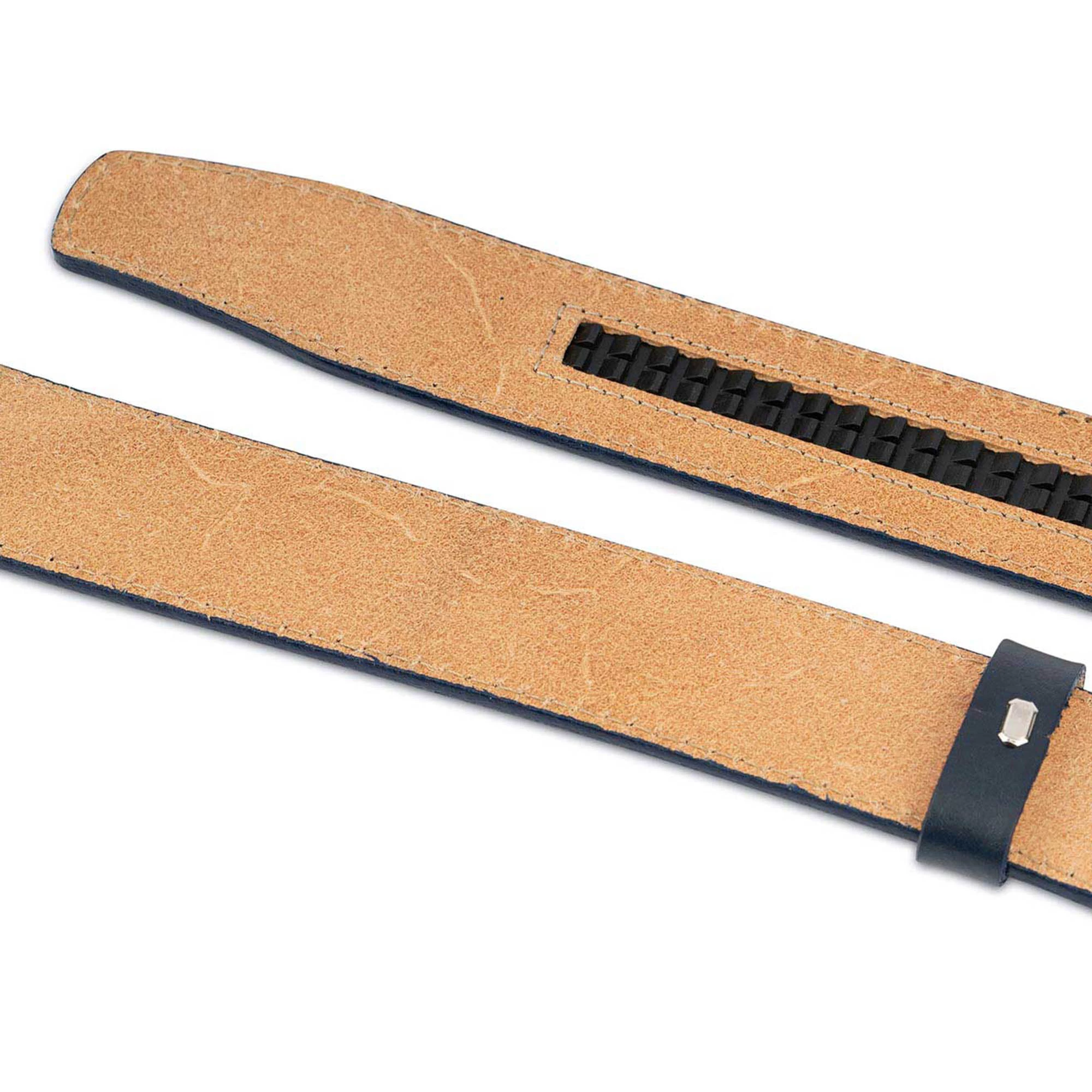 Dark Blue Mens Ratchet Belt With Copper Buckle 8 Dark Blue Mens Ratchet Belt With Copper Buckle - Image 6