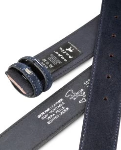 Dark Blue Suede Belt Strap 35mm Wide