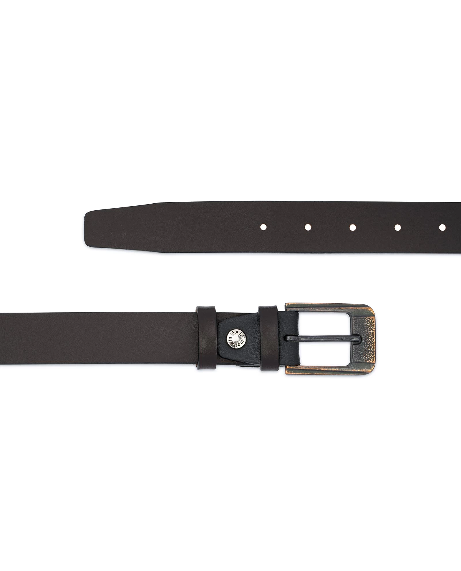 Dark Brown Belt With Copper Buckle 3 Dark Brown Belt With Copper Buckle