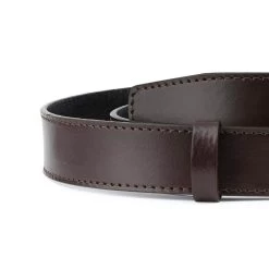 Brown Ratchet Belt With Heavy Silver Buckle