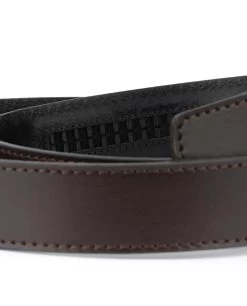 Mens Brown Leather Ratchet Belt With Silver Buckle -Belt Shop Dark Brown Leather Strap for Ratchet Belt 004 5