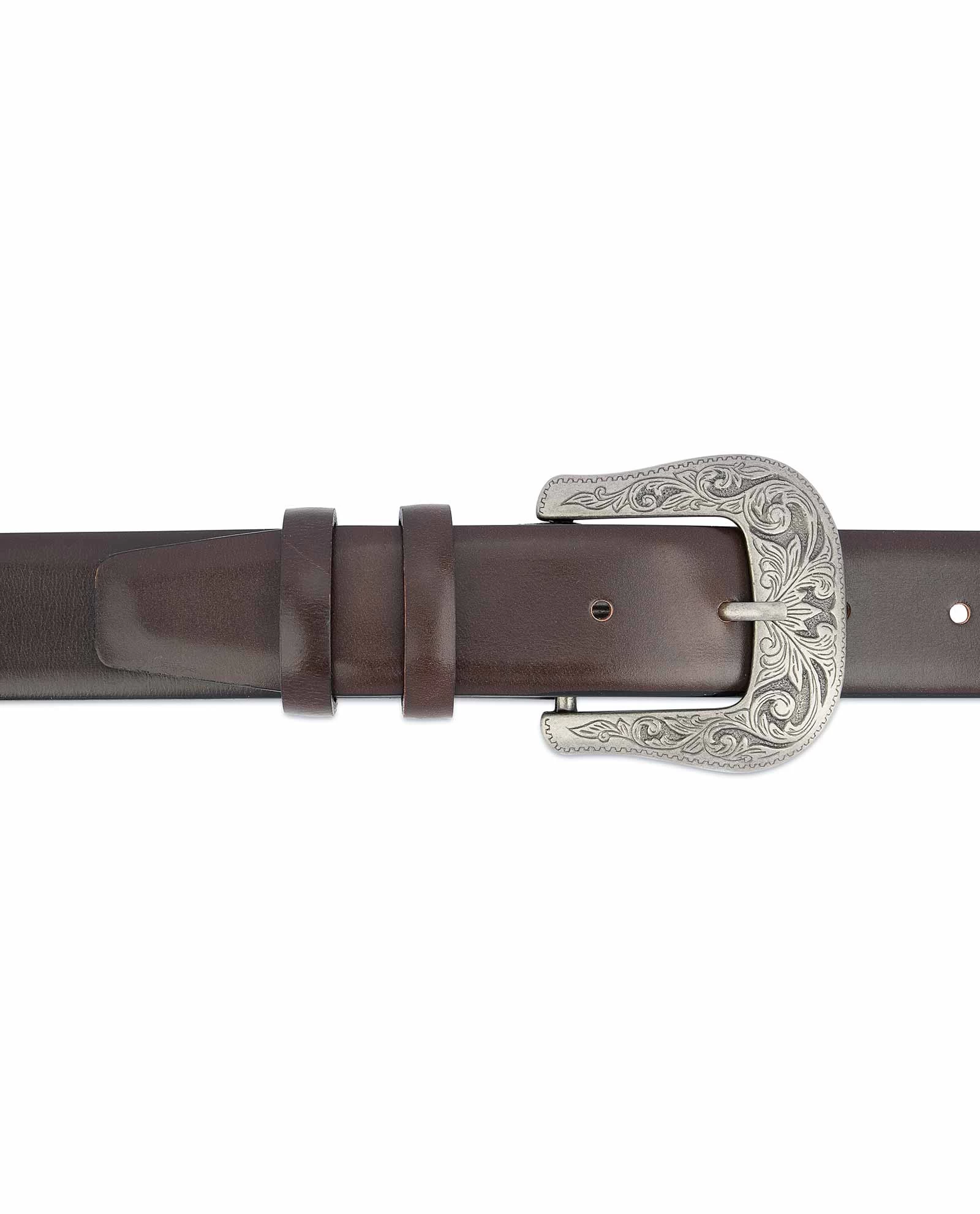 Dark Brown Western Belt Mens | Veg Tan Leather 10 Dark Brown Western Belt Mens | Veg Tan Leather - Image 8
