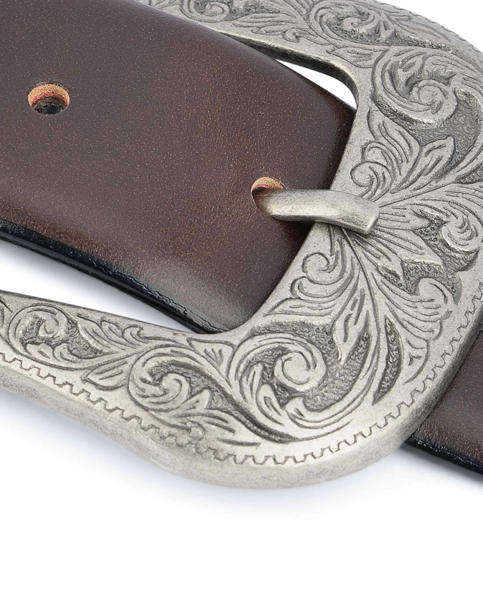 Dark Brown Western Belt Mens | Veg Tan Leather 9 Dark Brown Western Belt Mens | Veg Tan Leather - Image 7