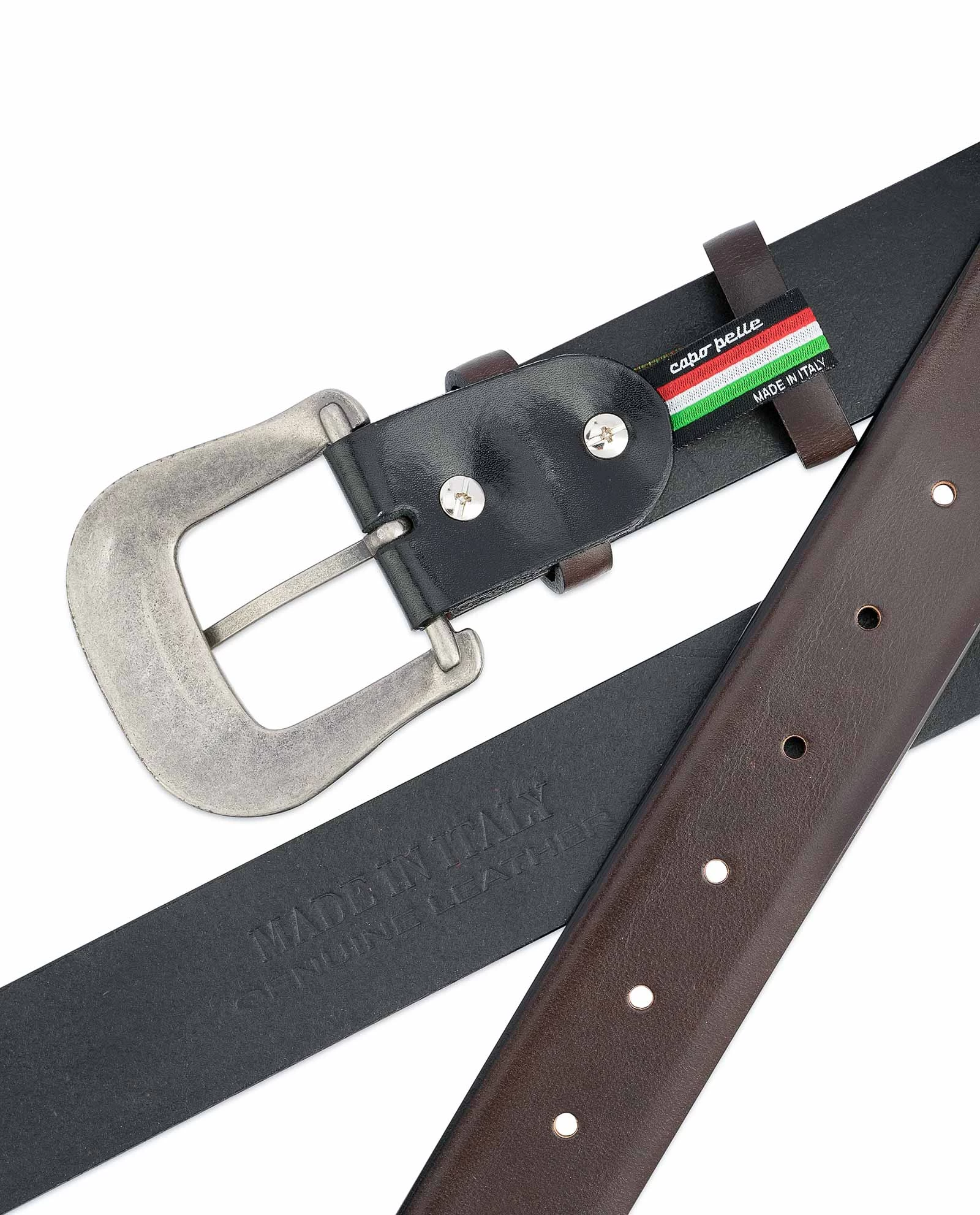 Dark Brown Western Belt Mens | Veg Tan Leather 8 Dark Brown Western Belt Mens | Veg Tan Leather - Image 6