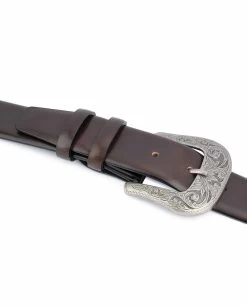 Dark Brown Western Belt Mens | Veg Tan Leather 15 Dark Brown Western Belt Mens | Veg Tan Leather -Belt Shop Dark Brown Western Belt Mens Veg Tan Leather On jeans