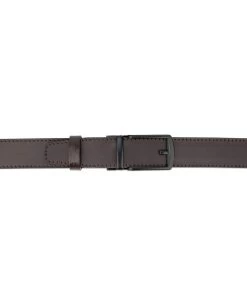 Dark Brown Ratchet Buckle Belt With Black Classic Buckle 9 Dark Brown Ratchet Buckle Belt With Black Classic Buckle -Belt Shop Dark Brown ratchet buckle belt with black classic buckle AUBR35CLBL 3