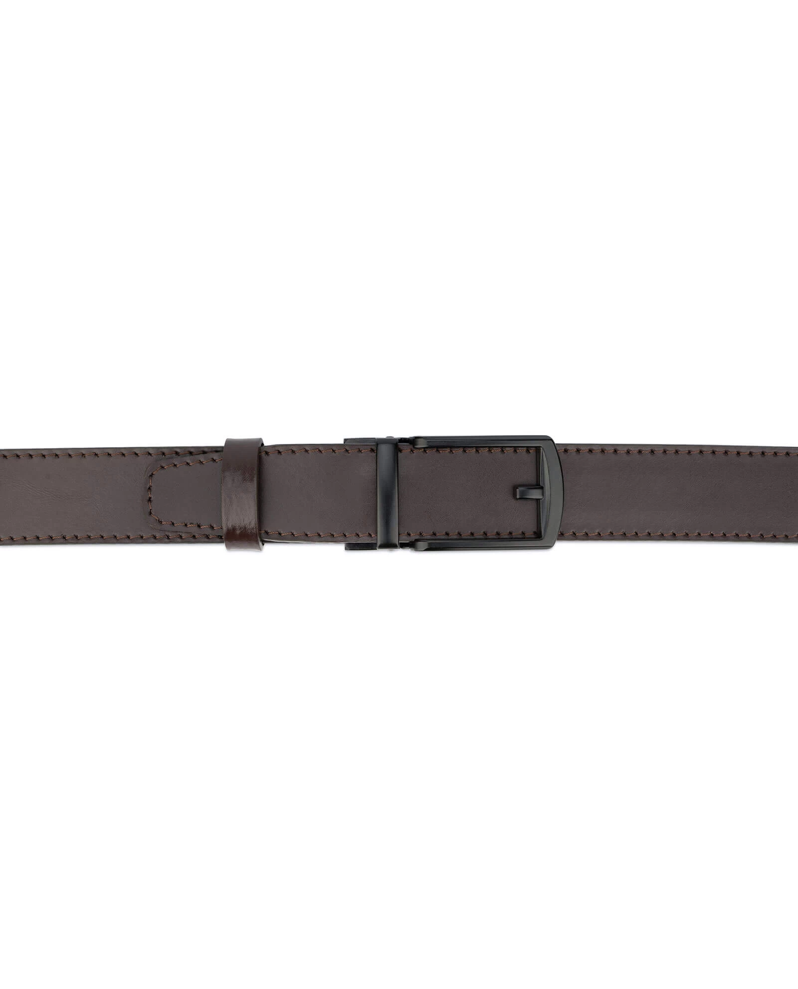 Dark Brown Ratchet Buckle Belt With Black Classic Buckle 5 Dark Brown Ratchet Buckle Belt With Black Classic Buckle - Image 3