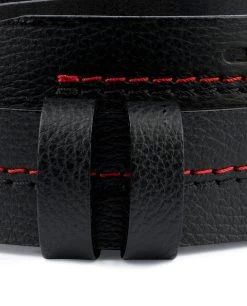 Double Prong Belt Without Buckle | Black Leather -Belt Shop Double Prong Belt Without Buckle Black Genuine Leather